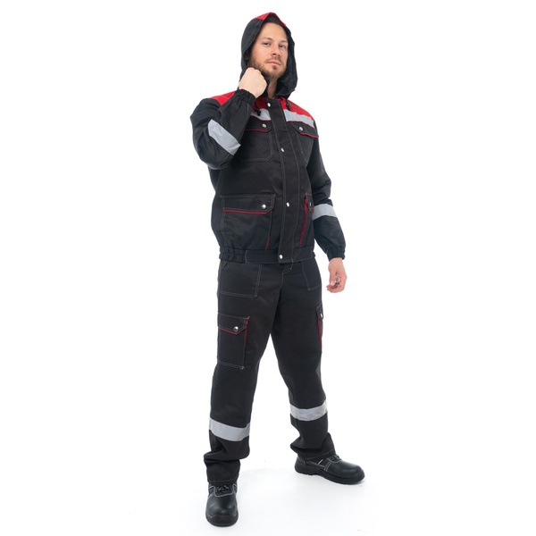 Костюм Эталон Антей с СОП чёрный/красный