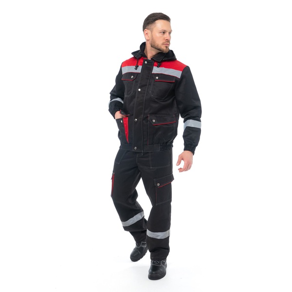 Костюм Эталон Антей с СОП чёрный/красный