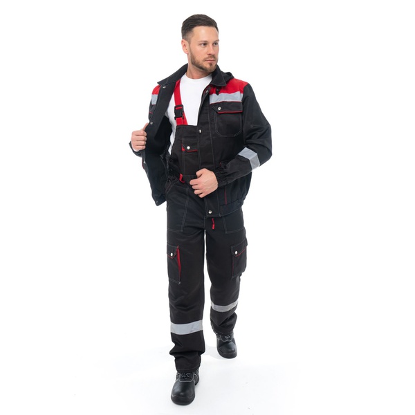 Костюм Эталон Антей с СОП чёрный/красный