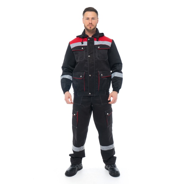 Костюм Эталон Антей с СОП чёрный/красный