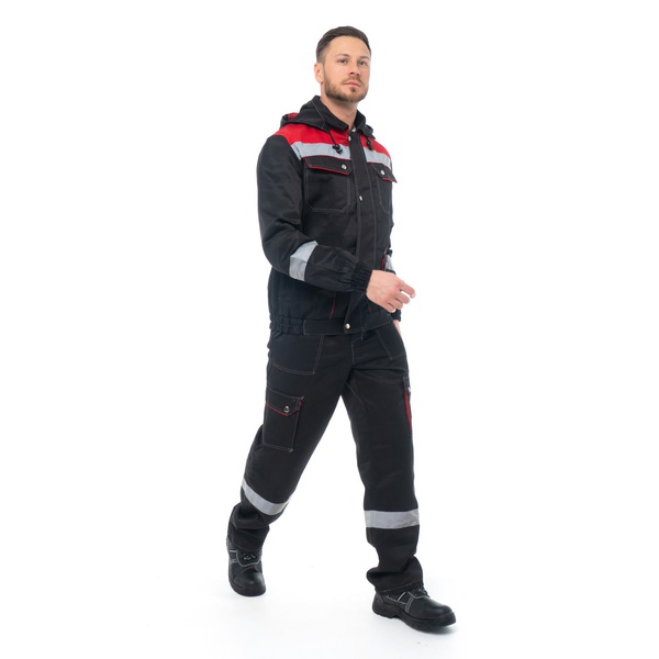 Костюм Эталон Антей с СОП чёрный/красный