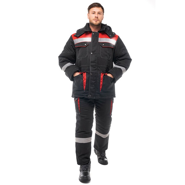 Костюм Эталон Антей чёрный/красный