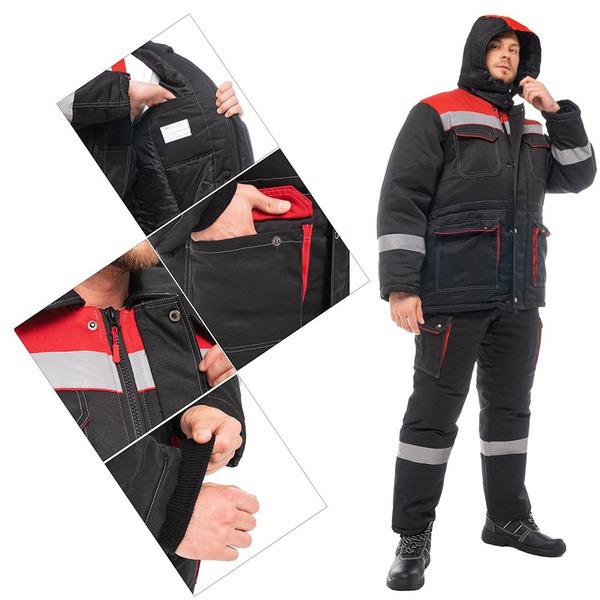 Костюм Эталон Антей чёрный/красный