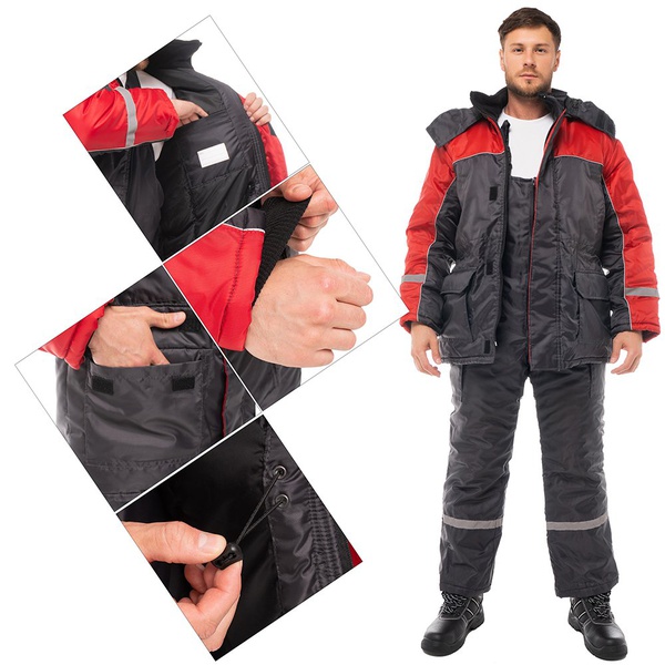 Костюм Эталон Балтика тёмно-серый/красный