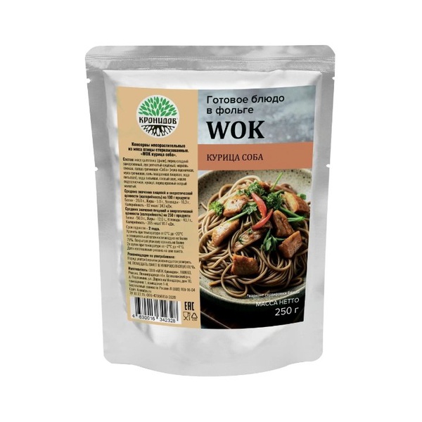 Готовое блюдо Кронидов WOK Курица Соба 250 г