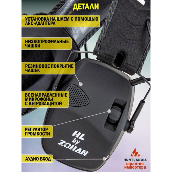Наушники активные для стрельбы HL by Zohan EM026 Black