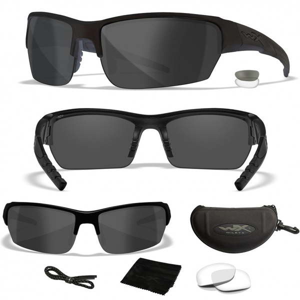 Очки баллистические Wiley X WX Valor Matte Black, 2 пары линз: Grey + Clear