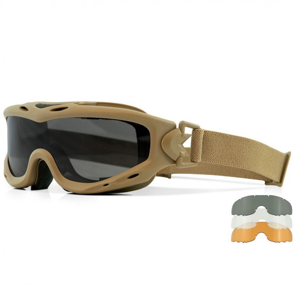 Маска тактическая Wiley X WX Spear Matte Tan 3 пары линз: Grey+Clear+Rust