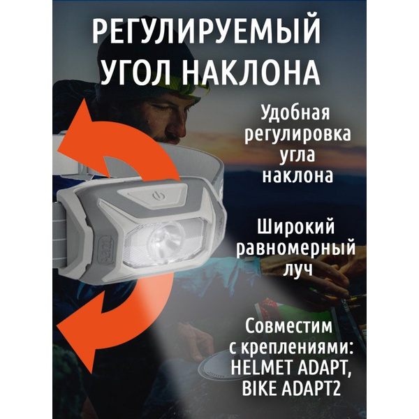 Фонарь налобный Petzl Tikkina (300 лм) серый