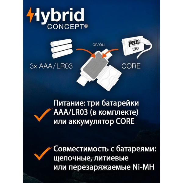 Фонарь налобный тактический Petzl Aria 2 RGB (450 лм) чёрный