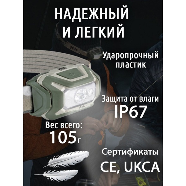 Фонарь налобный тактический Petzl Aria 1 RGB (350 лм) камуфляж