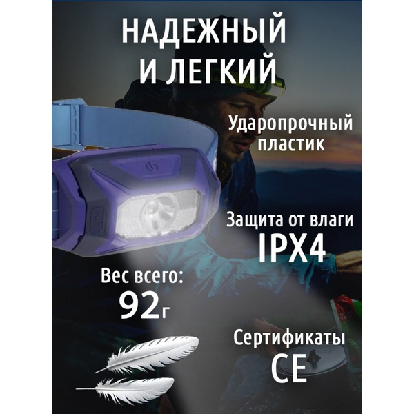 Фонарь налобный Petzl Tikkina (300 лм) синий