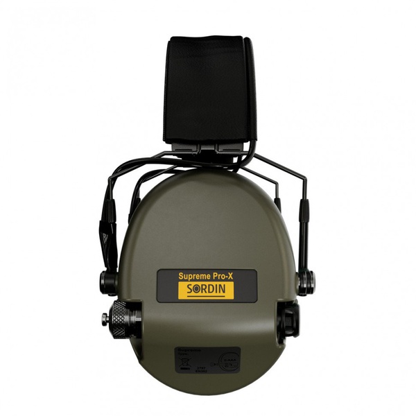 Наушники активные Sordin Supreme Pro-X Slim Leather хаки/черная кожа