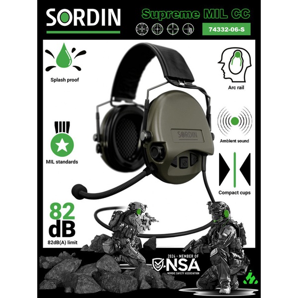 Гарнитура тактическая MSA Sordin Supreme MIL CC Slim Headband (Nexus TP120)