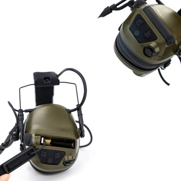 Наушники тактические активные Earmor M33 (с микрофоном для рации) Green