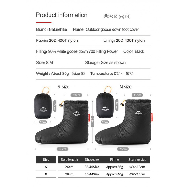 Носки-чуни Naturehike Goose Down Foot
