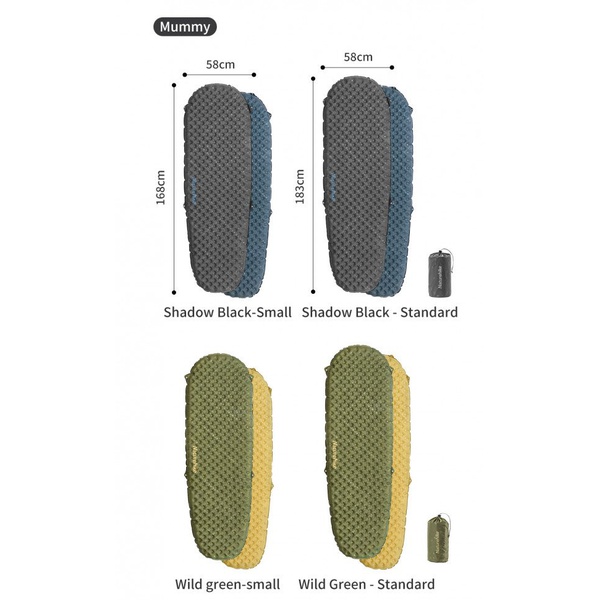 Коврик Naturehike TuYe R 3.5 Mummy Grey