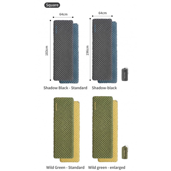 Коврик Naturehike TuYe R 3.5 Rectangular Green