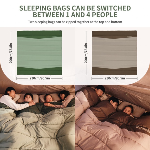 Мешок спальный Naturehike YC Extra Wide (115х200 см) Green