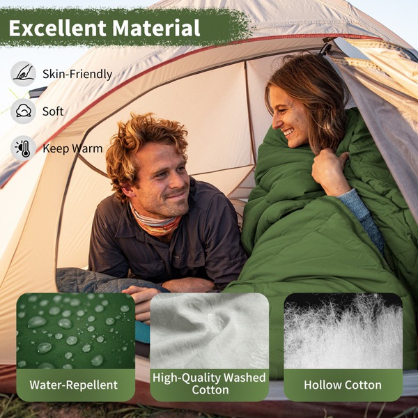 Мешок спальный Naturehike F150 Envelop Cotton (75х190 см) Green