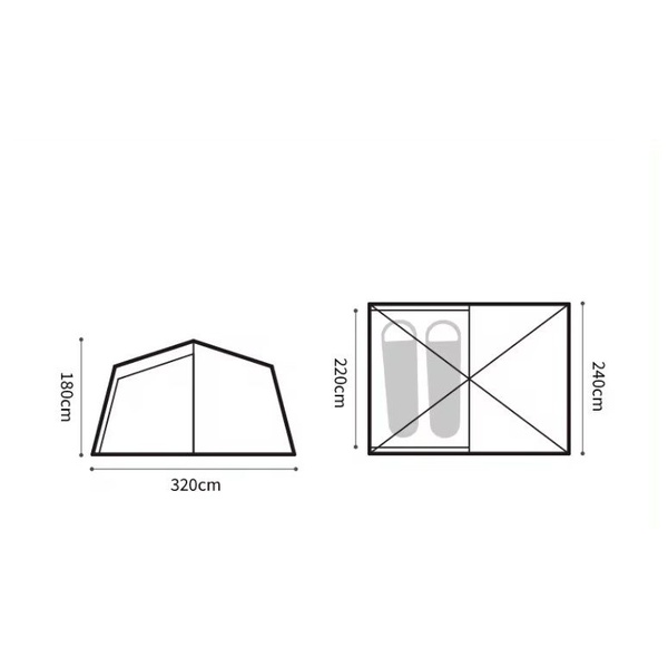 Палатка Naturehike Dune 7.6 (1 спальня + 1 комната)