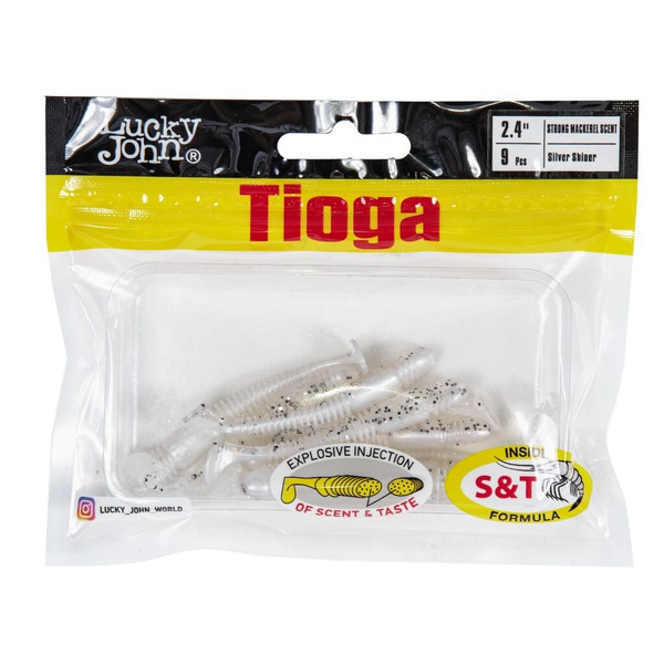 Виброхвосты съедобные Lucky John Pro Series Tioga 2.4" (6,2см) 9шт Z02