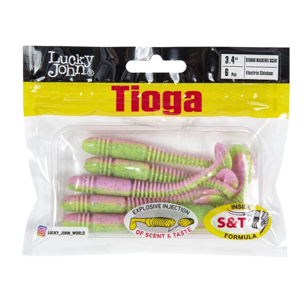 Виброхвосты съедобные Lucky John Pro Series Tioga 3.4" (8.6см) 6шт T92