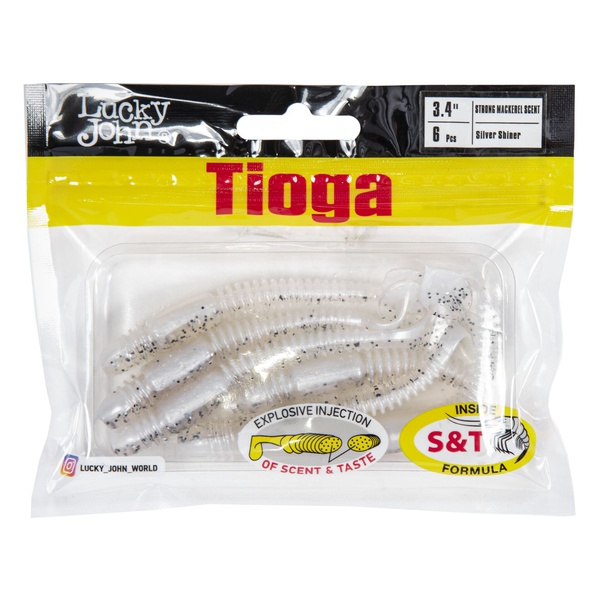 Виброхвосты съедобные Lucky John Pro Series Tioga 3.4" (8.6см) 6шт Z02