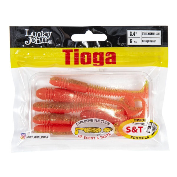 Виброхвосты съедобные Lucky John Pro Series Tioga 3.4" (8.6см) 6шт Z12