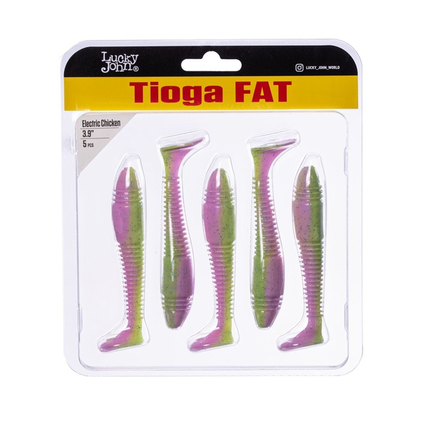 Виброхвосты съедобные Lucky John Pro Series Tioga Fat 3.9" (10см) 5шт T92
