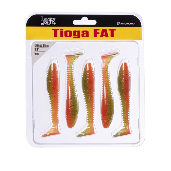 Виброхвосты съедобные Lucky John Pro Series Tioga Fat 3.9" (10см) 5шт Z12