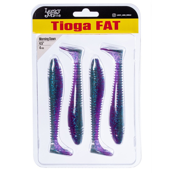 Виброхвосты съедобные Lucky John Pro Series Tioga Fat 4.5" (11,4см) 4шт T91