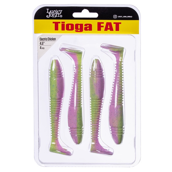 Виброхвосты съедобные Lucky John Pro Series Tioga Fat 4.5" (11,4см) 4шт T92
