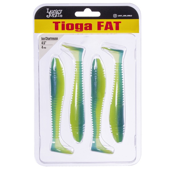 Виброхвосты съедобные Lucky John Pro Series Tioga Fat 4.5" (11,4см) 4шт T57