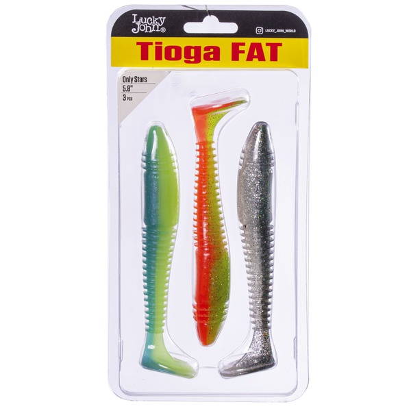 Виброхвосты съедобные Lucky John Pro Series Tioga Fat (14.7см) 3 шт MIX 3