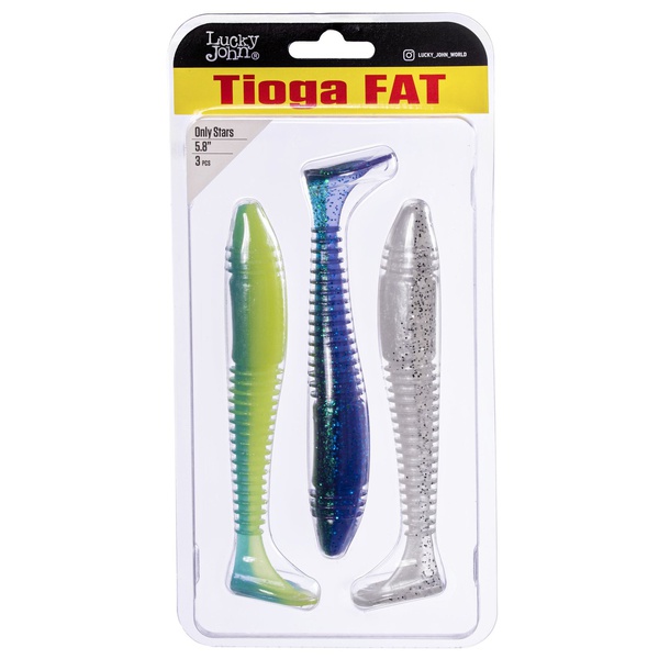 Виброхвосты съедобные Lucky John Pro Series Tioga Fat (14.7см) 3 шт MIX 4