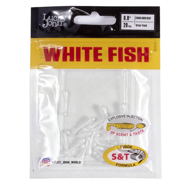 Слаги съедобные Lucky John Pro Series White Fish (2 см/20 шт) 026