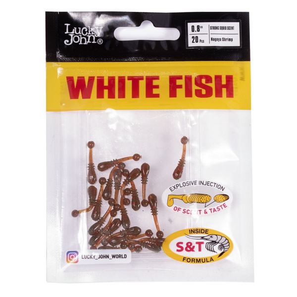 Слаги съедобные Lucky John Pro Series White Fish (2 см/20 шт) 085