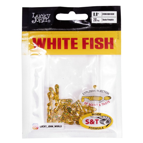 Слаги съедобные Lucky John Pro Series White Fish (2 см/20 шт) PA19