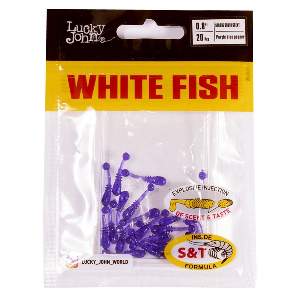 Слаги съедобные Lucky John Pro Series White Fish (2 см/20 шт) S66