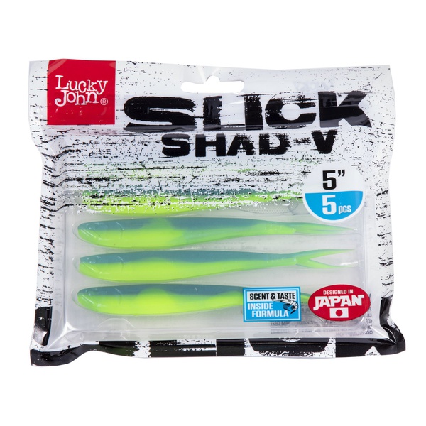 Слаги Lucky John 3D Series Slick Shad-V 5.0in (12,7 см/ 5шт) T57