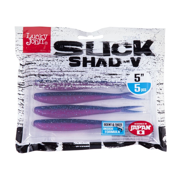 Слаги Lucky John 3D Series Slick Shad-V 5.0in (12,7 см/ 5шт) Z18