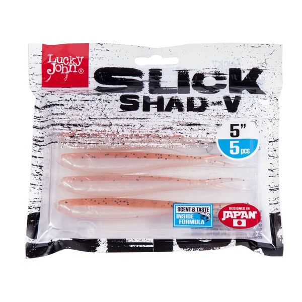 Слаги Lucky John 3D Series Slick Shad-V 5.0in (12,7 см/ 5шт) Z21