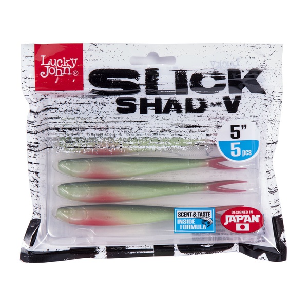 Слаги Lucky John 3D Series Slick Shad-V 5.0in (12,7 см/ 5шт) Z23