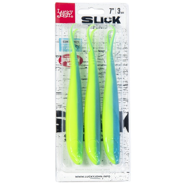 Слаги Lucky John 3D Series Slick Shad-V 7.0in (17,8 см/3шт) T57
