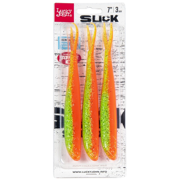 Слаги Lucky John 3D Series Slick Shad-V 7.0in (17,8 см/3шт) Z12