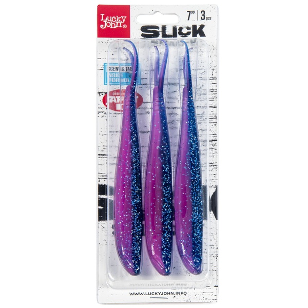 Слаги Lucky John 3D Series Slick Shad-V 7.0in (17,8 см/3шт) Z18