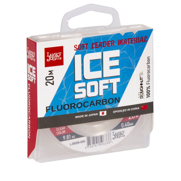 Леска монофильная Lucky John Ice Soft Fluorocarbon Ø 0.40 мм/тест 9.81 кг/20 м