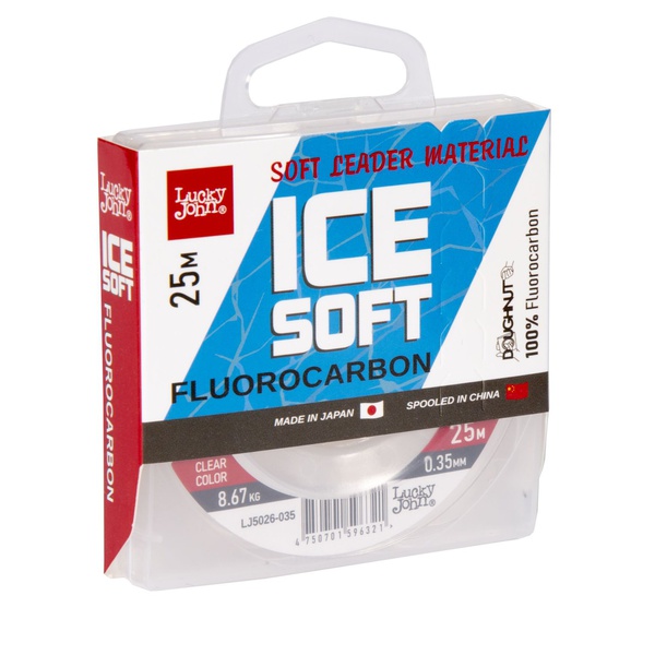 Леска монофильная Lucky John Ice Soft Fluorocarbon Ø 0.35 мм/тест 8.67 кг/25 м