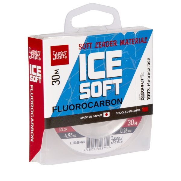Леска монофильная Lucky John Ice Soft Fluorocarbon Ø 0.26 мм/тест 4.95 кг/30 м